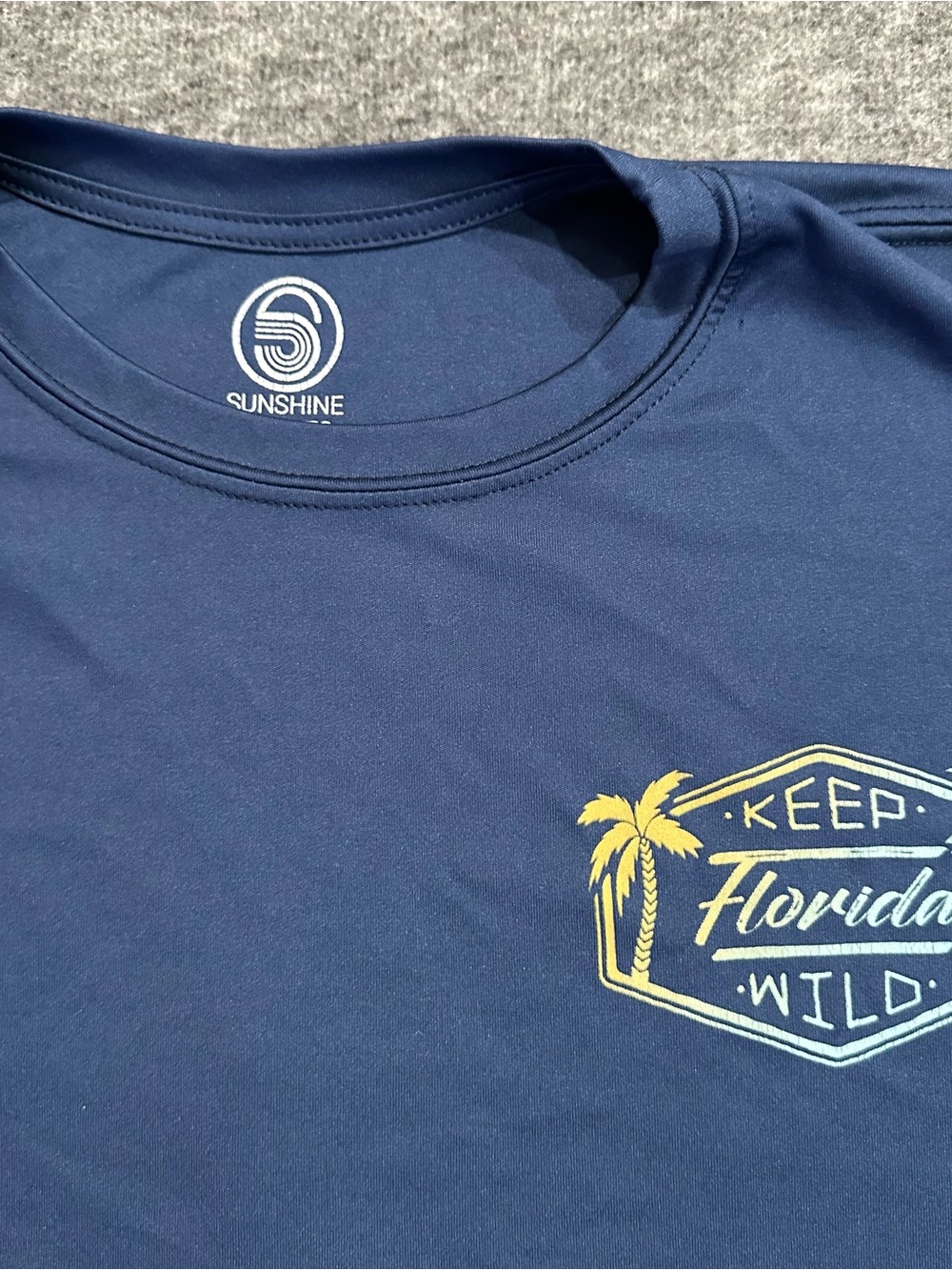 Sunshine State Keep Florida Wild Performance Fishing Shirt XL Blue Long Sleeve - Picture 2 of 6